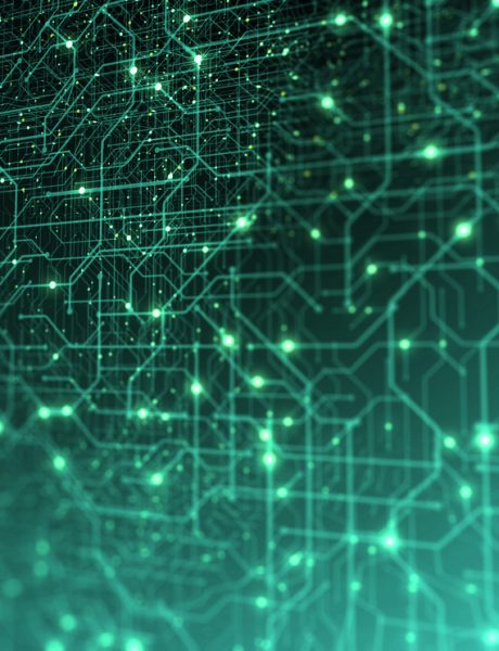 Abstract digital virtual city. Digital binary code of city. Software developer, programming, binary computer code with technology and connection concept. Scientific technology data binary code network