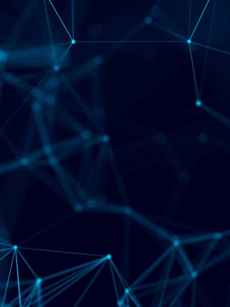Big data visualization. Abstract background with connecting dots and lines. 3D rendering. High resolution.