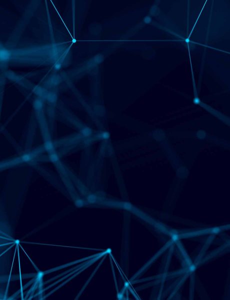 Big data visualization. Abstract background with connecting dots and lines. 3D rendering. High resolution.