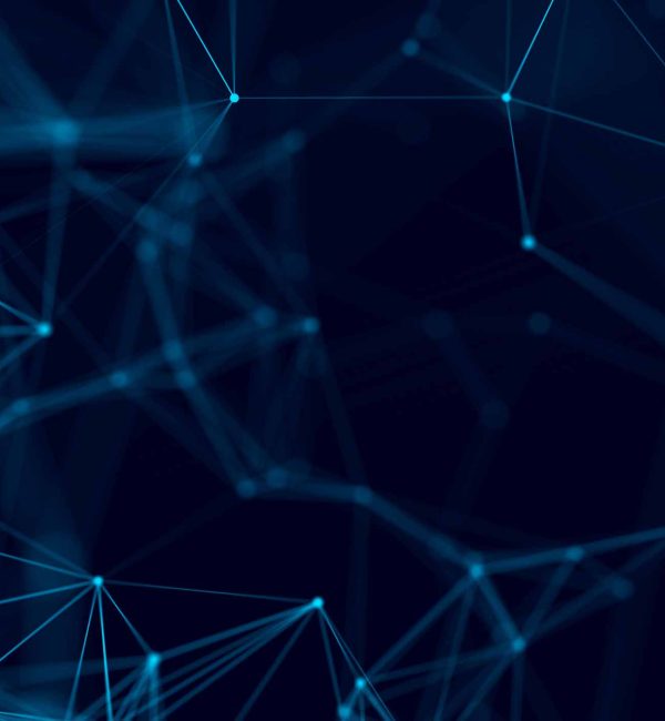 Big data visualization. Abstract background with connecting dots and lines. 3D rendering. High resolution.